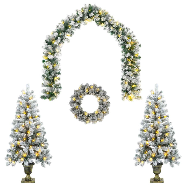 Mini Kerstboom 120 Cm 175 Led's Warmwit Pvc Wit
