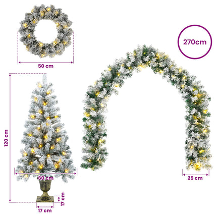 Mini Kerstboom 120 Cm 175 Led's Warmwit Pvc Wit