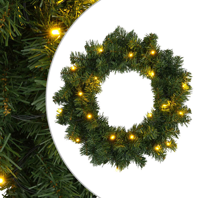 Kerstkrans Groen Ø 50 Cm Pvc 25 Led's