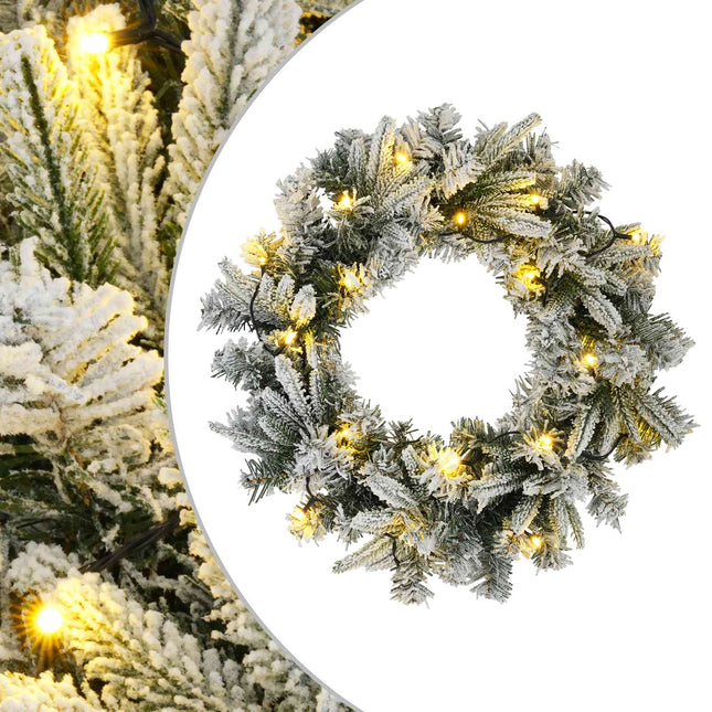 Kerstkrans Wit Ø 50 Cm Pvc En Pe 25 Led's