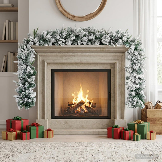Kerstkrans Wit 270 Cm Pvc En Pe
