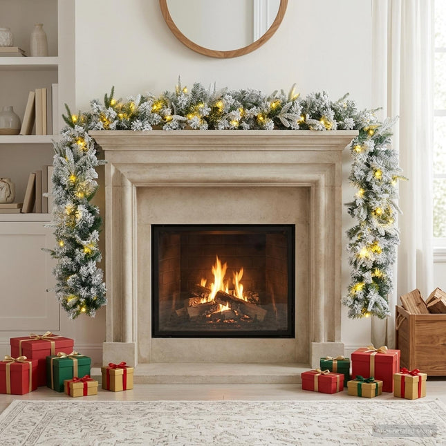 Kerstkrans Wit 270 Cm Pvc En Pe 50 Led's