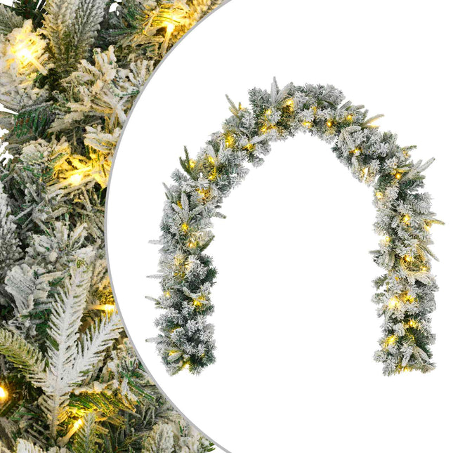Kerstkrans Wit 270 Cm Pvc En Pe 50 Led's