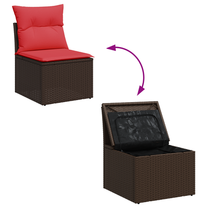 | Tuinbank | Met Kussen Met Opslag 55 X 62 X 69 Cm Poly Riet