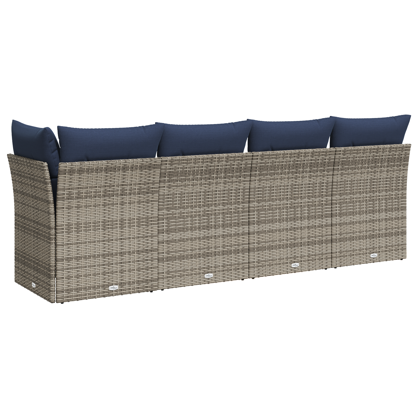 Tuinbank 4-Zits Met Kussens Poly Rattan