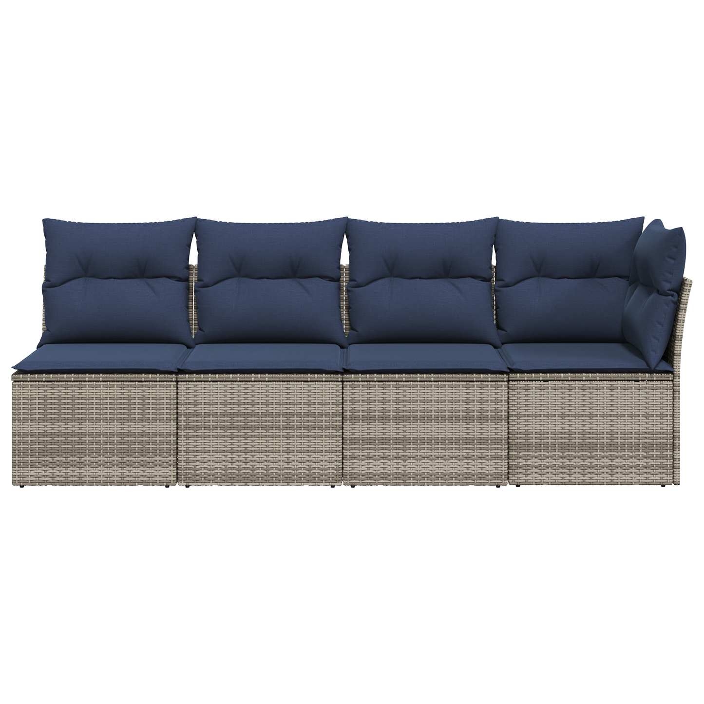 Tuinbank 4-Zits Met Kussens Poly Rattan