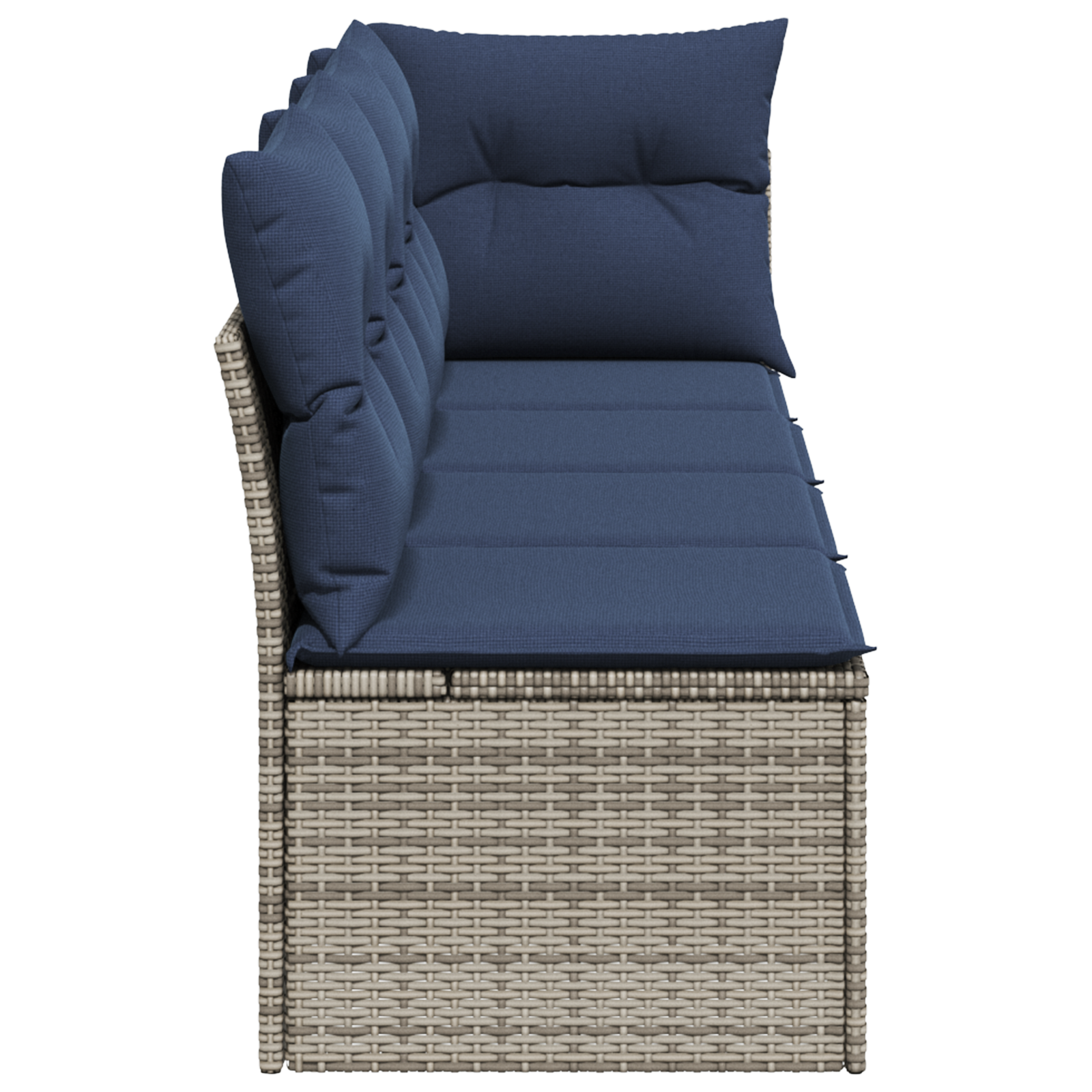 Tuinbank 4-Zits Met Kussens Poly Rattan
