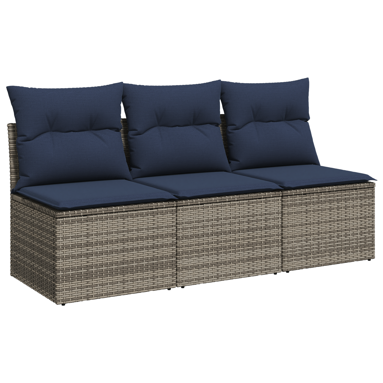Tuinbank 3-Zits Met Kussens Poly Rattan