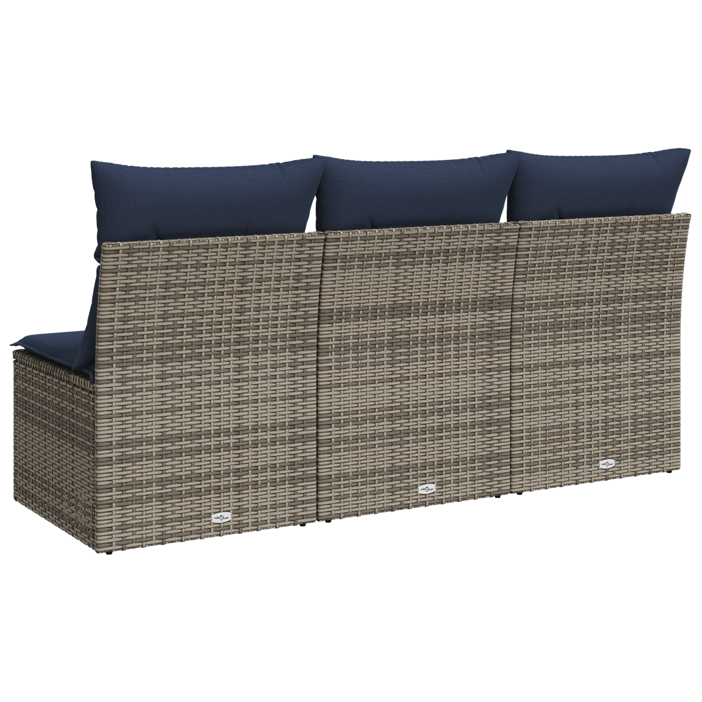 Tuinbank 3-Zits Met Kussens Poly Rattan