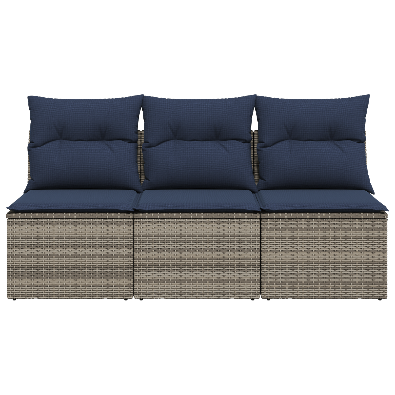 Tuinbank 3-Zits Met Kussens Poly Rattan