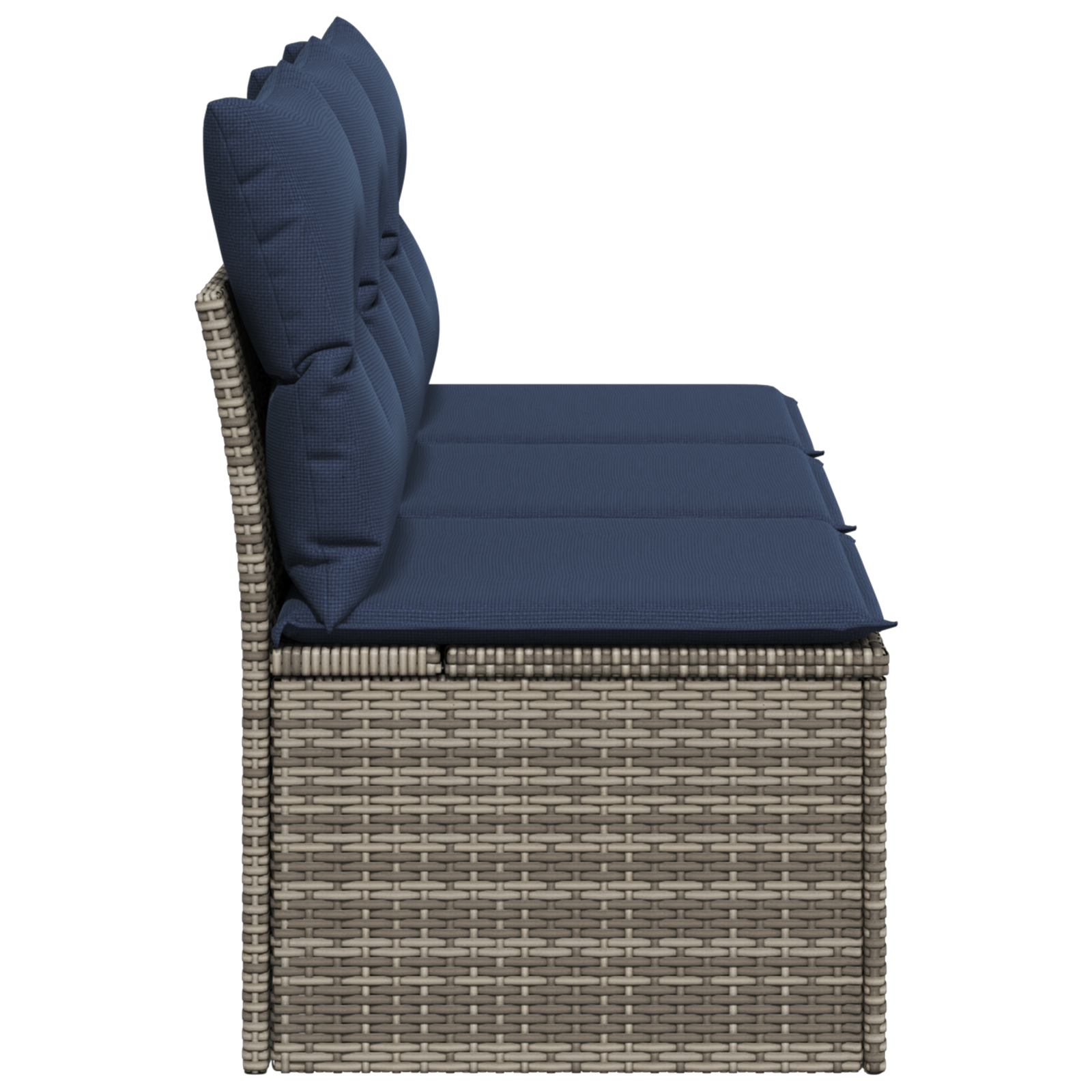 Tuinbank 3-Zits Met Kussens Poly Rattan