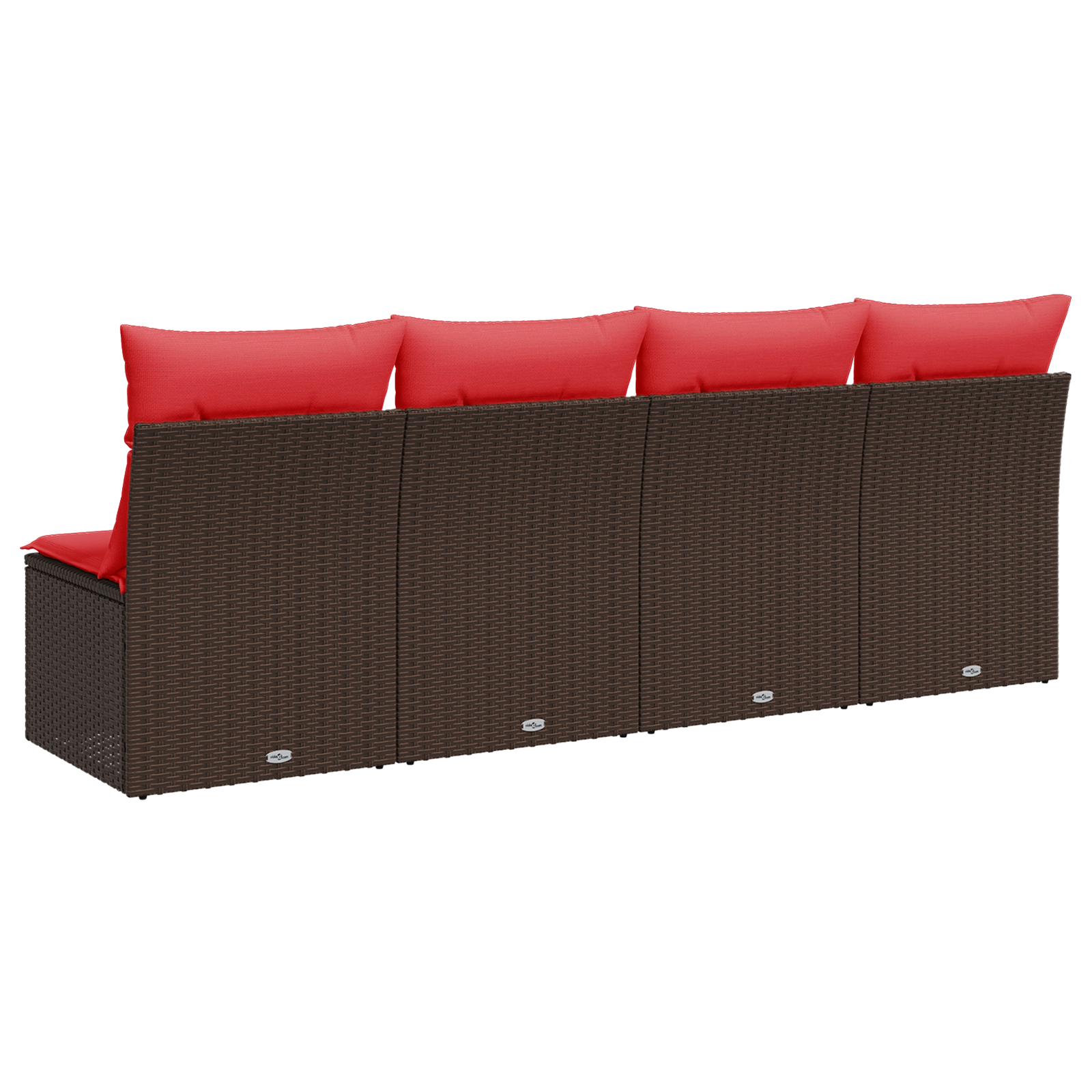 Tuinbank Met Kussens 4-Zits Poly Rattan