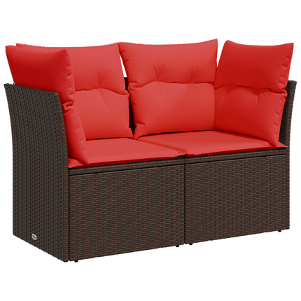 Tuinbank Met Kussens 2-Zits Poly Rattan