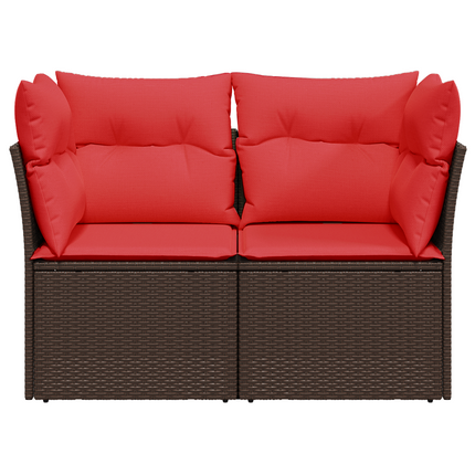 Tuinbank Met Kussens 2-Zits Poly Rattan