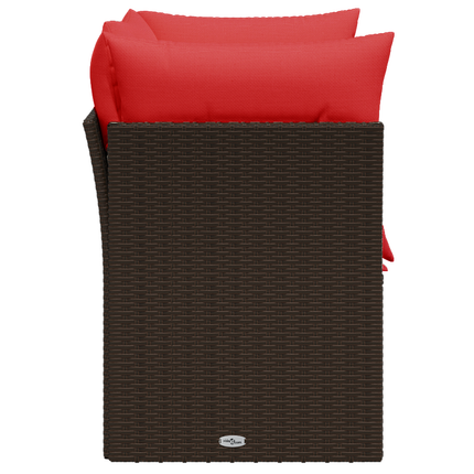 Tuinbank Met Kussens 2-Zits Poly Rattan