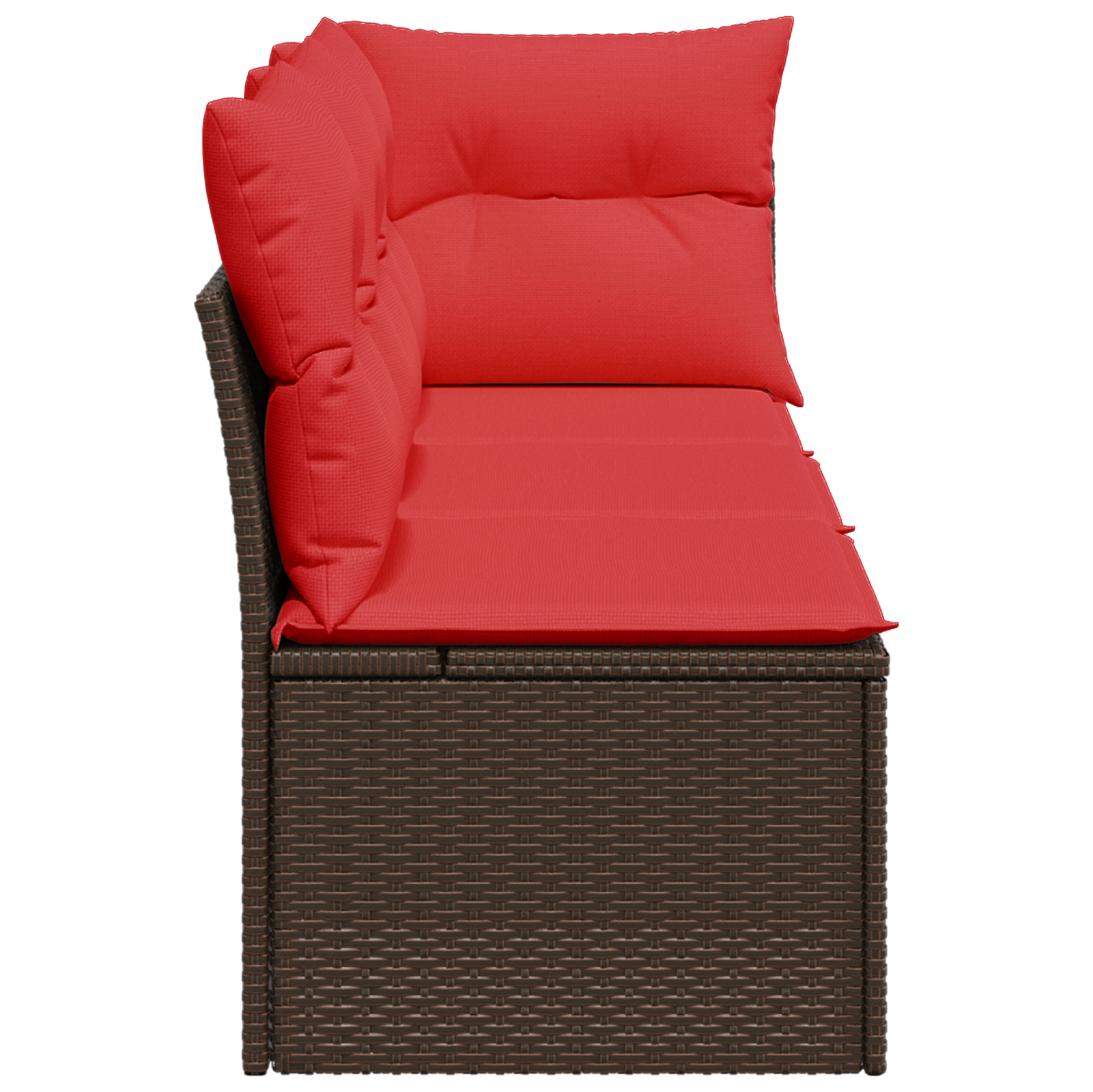 Tuinbank Met Kussens 3-Zits Poly Rattan