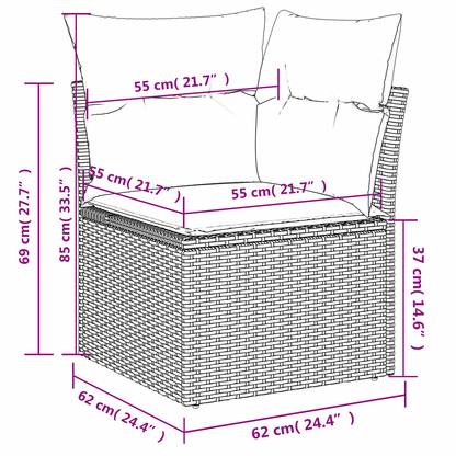 Tuinhoekbank Met Kussens Poly Rattan