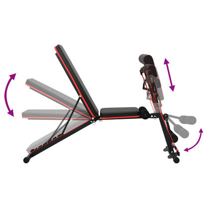 Verstelbare Halterbank met Weerstandsbanden 150 kg Zwart Staal