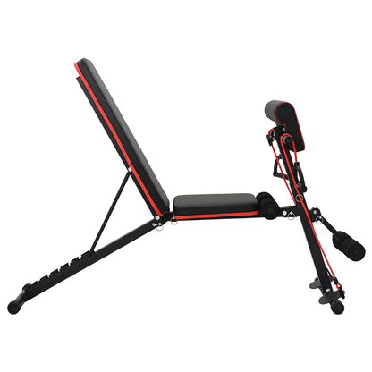 Verstelbare Halterbank met Weerstandsbanden 150 kg Zwart Staal